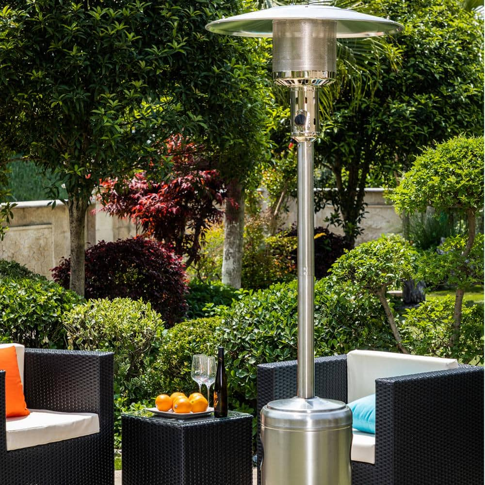 Legacy Heating 47,000 BTU Hammered Stainless Steel Propane Outdoor Flame Patio Heater CAPH-7-SS