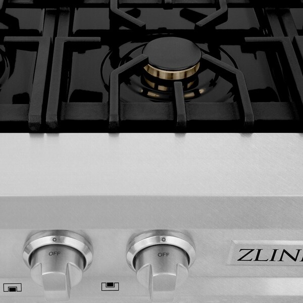 ZLINE Porcelain Gas Stovetop in Fingerprint Resistant Stainless Steel with Gas Burners