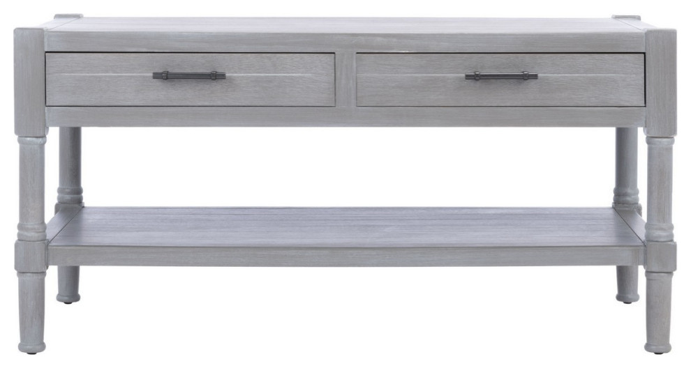 Berta 2 Drawer Coffee Table  Whitewash/Gray   French Country   Coffee Tables   by Rustic Home Furniture Deco  Houzz