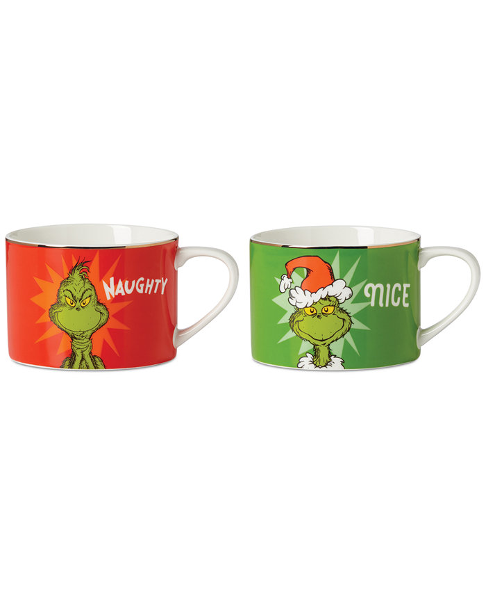 Lenox Grinchie Gifts Naughty and Nice 2-Pc. Mug Set