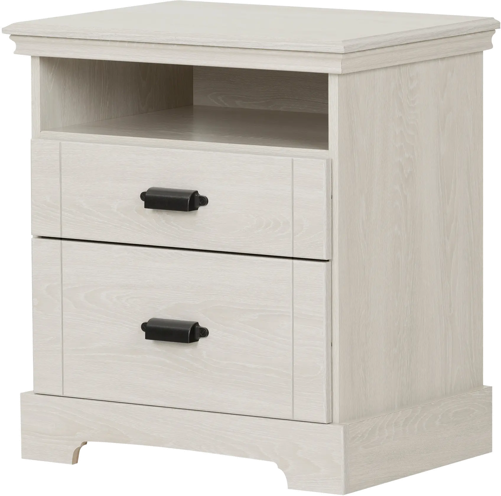 Lilak Cottage Winter Oak White Nightstand - South Shore