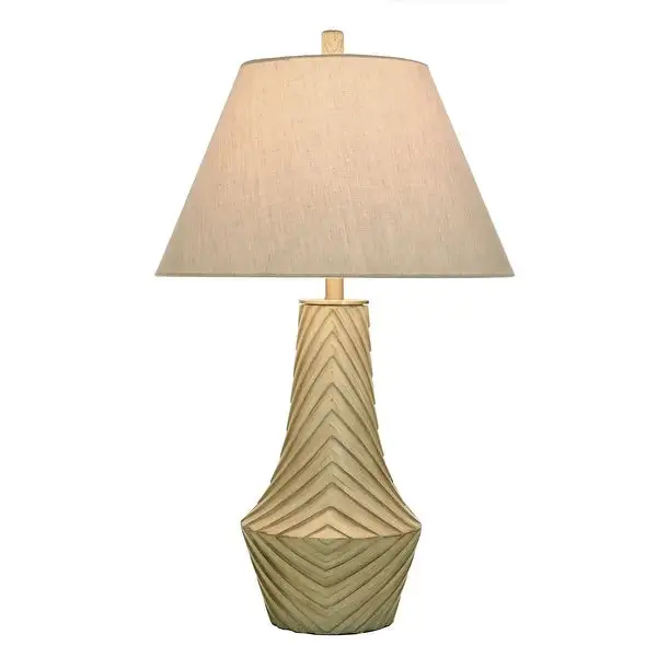 Morgana - Modern Table Lamp With Diamond Design - Grey Taupe Finish - Cream Shade