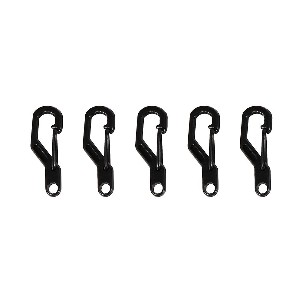 5pcs Nickel Alloy Outdoor Mini Spring Hook Keychain Carabiner Key Ring Clips Hook(black)