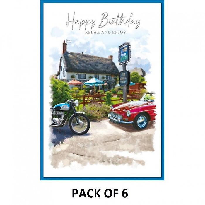 Simon Elvin Relax And Enjoy Happy Birthday Greetings Card (Pack of 6)