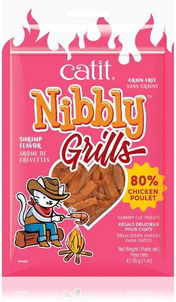 Catit Nibbly Grills Chicken and Shrimp Cat Treat， 1.06-oz bag