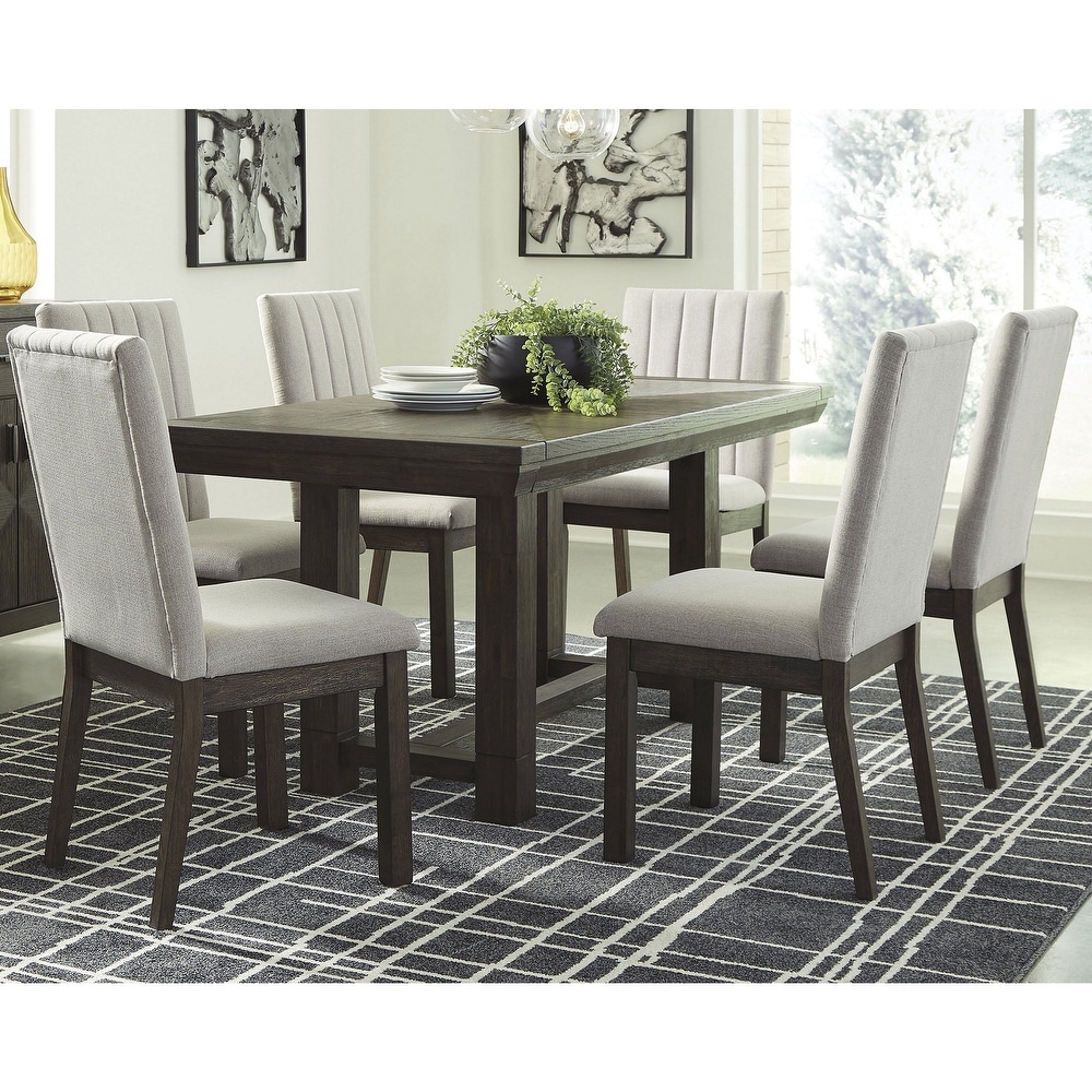 Dellbeck Brown Rectangular Dining Room Table with Leaves   Standard