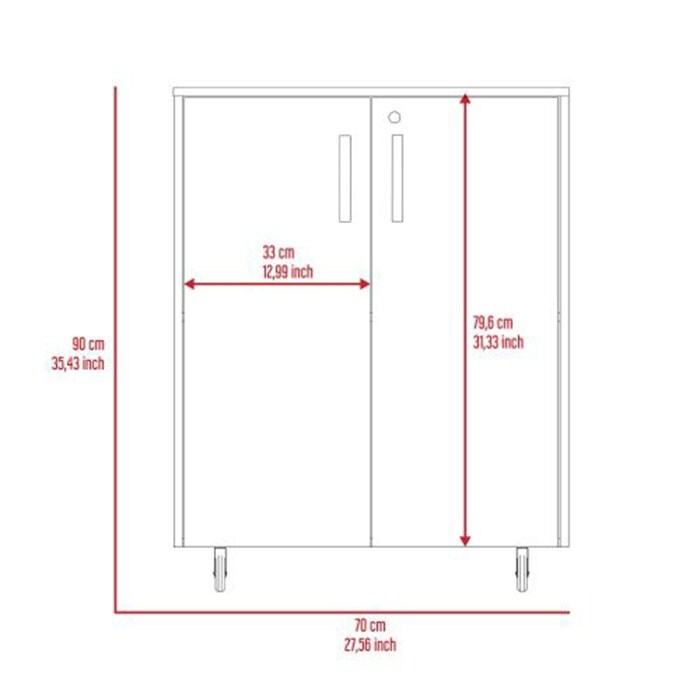 Two Door storage cabinet Black accent cabinet Particle Boar casters