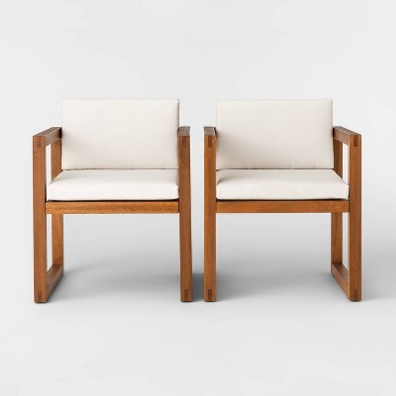 Kaufmann 2pk Wood Patio Arm Chairs - Natural - Project 62