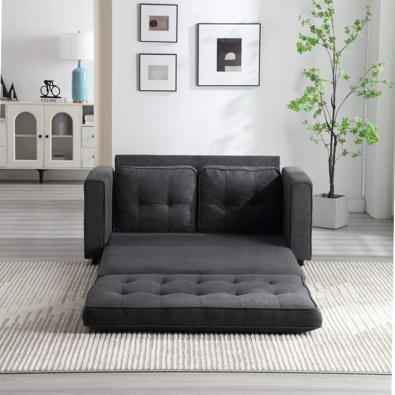 3 Fold Loveseat Sofa  Convertible Futon Couch Sleeper Sofabed