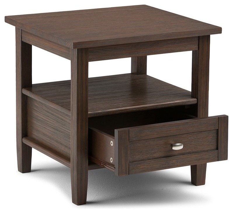 Atlin Designs End Table in Farmhouse Brown   Transitional   Side Tables And End Tables   by Homesquare  Houzz