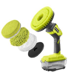 RYOBI ONE+ 18V Cordless Power Scrubber (Tool Only) with 6 in. 4-Piece Microfiber Cleaning Kit P4510-A95MFK2