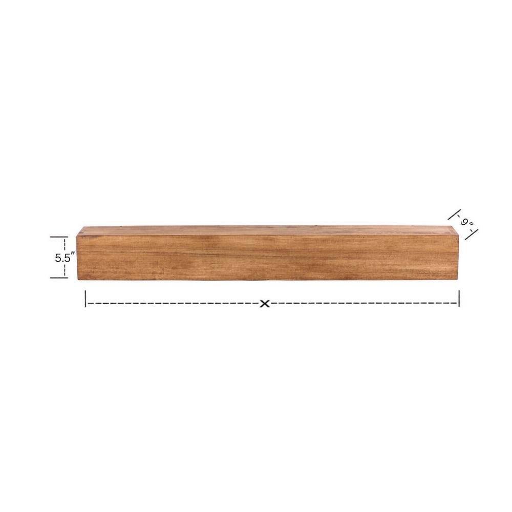 Dogberry Collections Modern Farmhouse 60 in. Aged Oak Mantel m-farm-6005-agok-none