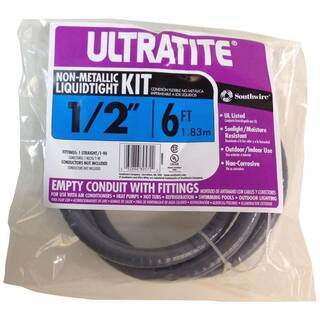 Southwire 12 in. x 6 ft. Ultratite Liquidtight Flexible Non-Metallic PVC Conduit Whip 58004507