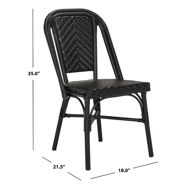 SAFAVIEH Daria Stacking Black Side Chair (Set of 2)