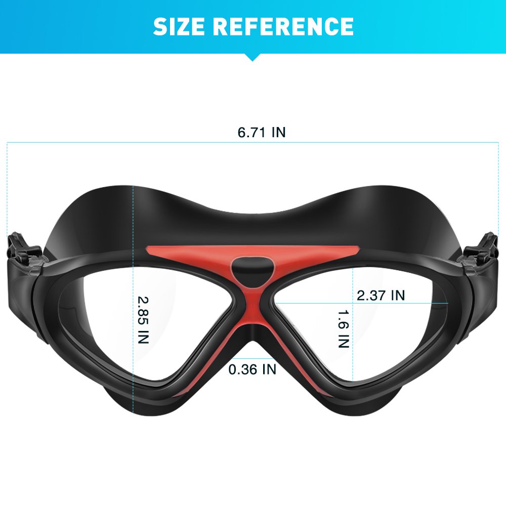 IPOW Anti-fog Swim Goggles Big Leakproof Swimming Goggle Mask Glasses for Adults Men Women Teen Kids Girls Boys-Black