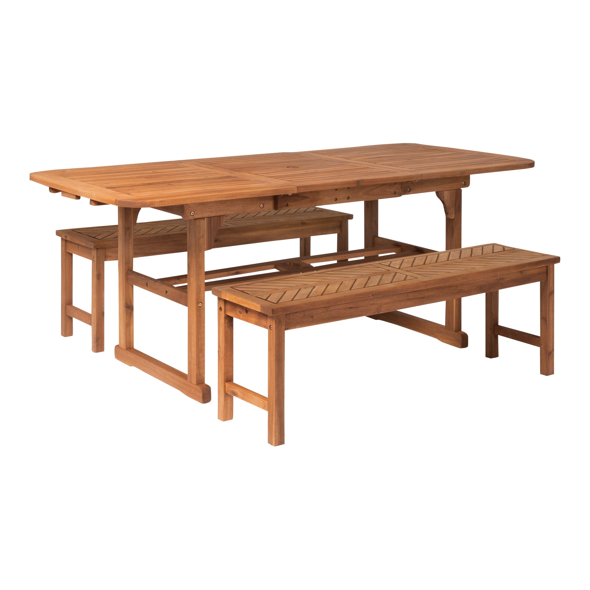 Manor Park Wooden Picnic Table with Umbrella Hole， Multiple Colors and Styles