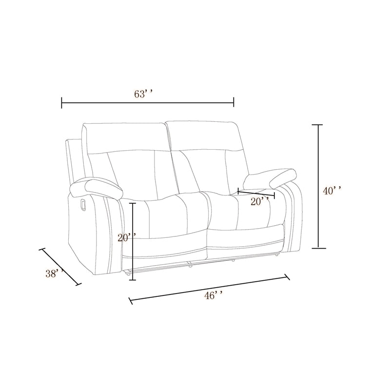 Titan Furnishings Transitional Microfiber Fabric Loveseat in Brown Color