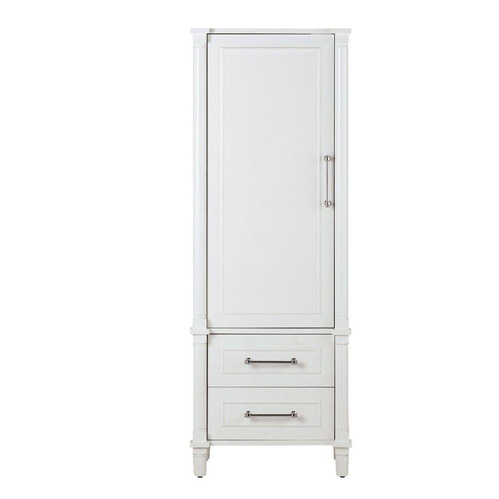 Home Decorators Collection Aberdeen 20-710 in. W x 60 in. H x 14-25 in. D Bathroom Linen Storage Cabinet in White 8104000410