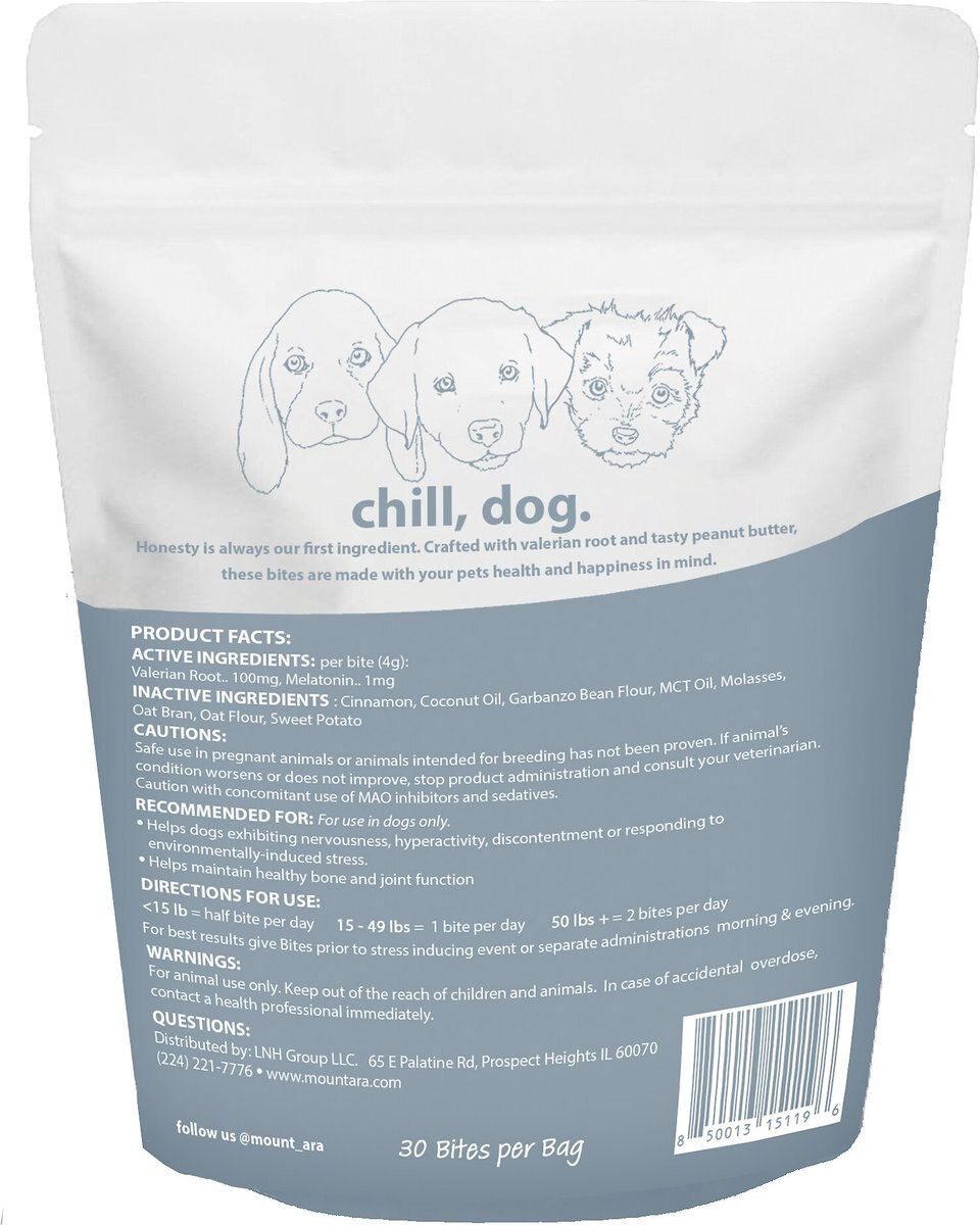 Mount Ara Chill Bites Sweet Potato Dog Treats， 4-oz