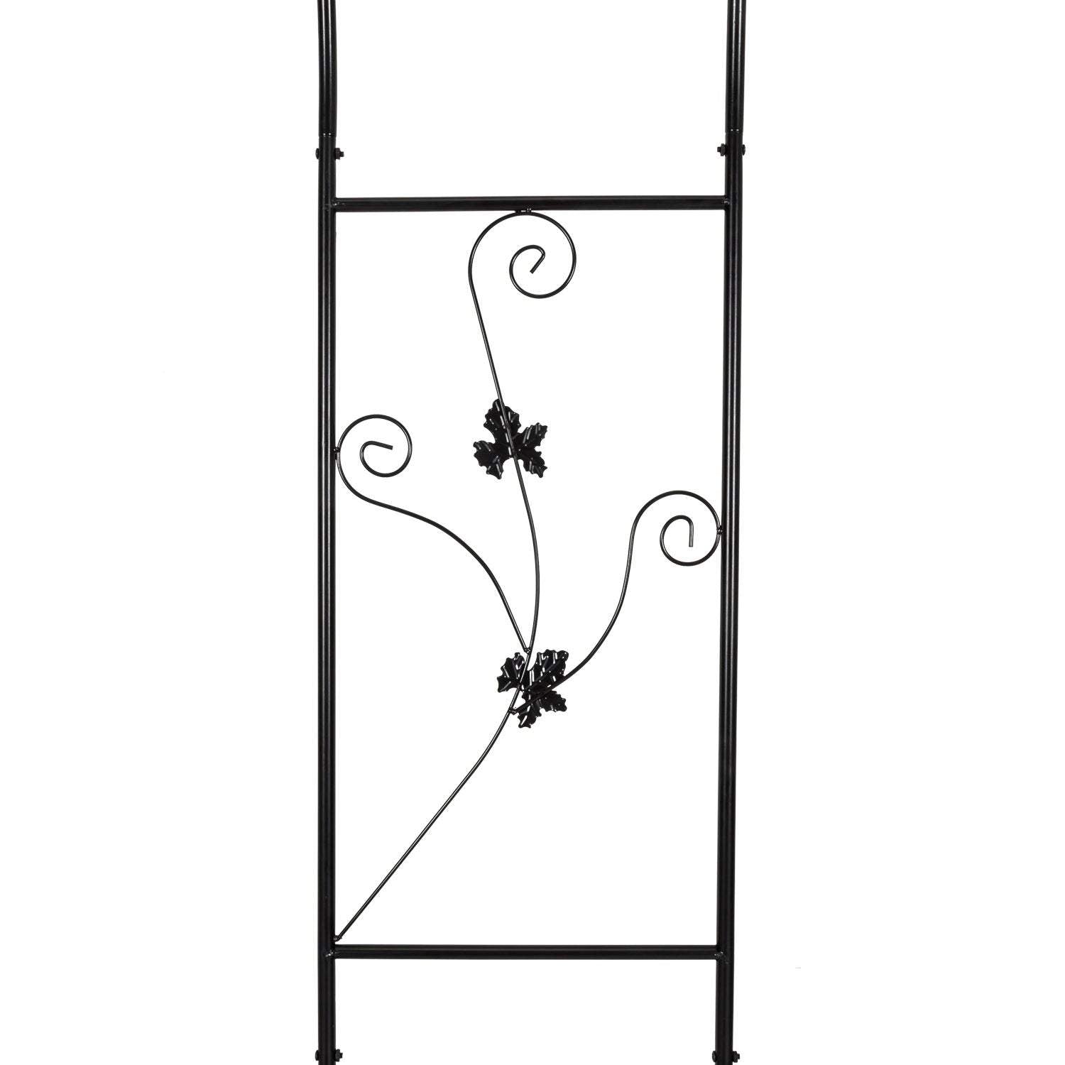 Kinbor Outdoor Garden Arbor, Steel Arch Arbor w/ Scrollwork, Wedding Metal Arch w/ Gate for Climbing Plants, 8 H x 3.6 W