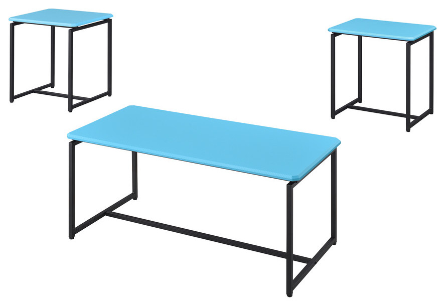GT 3 Piece Carbon Fiber Wrap Coffee Table and End Table Set   Contemporary   Coffee Table Sets   by Lilola Home  Houzz