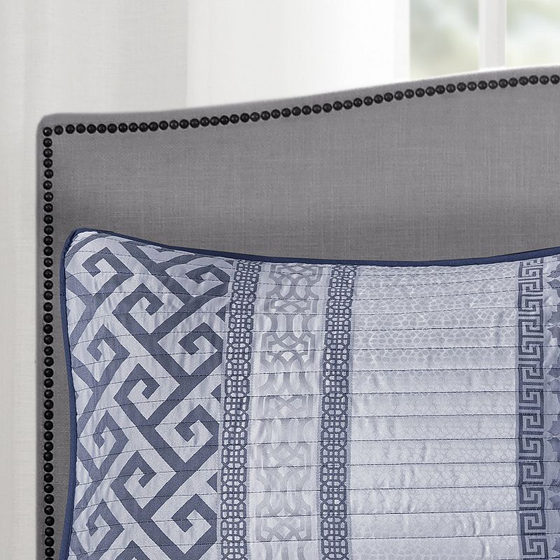 Madison Park Christian 4-piece Jacquard Quilt Set with Shams and Throw Pillow