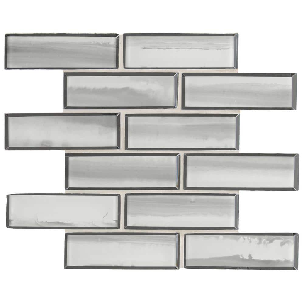 MSI Ombre Grigia 12 in. x 12 in. Glossy Glass Mosaic Tile (1 sq. ft.  each) GLSST-OMBGRI8MM