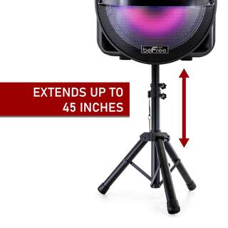 BEFREE SOUND 12 in. Bluetooth Rechargeable Portable PA Party Speaker with Reactive LED Lights 985112791M