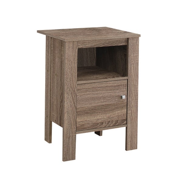 Rectangular Dark Taupe Accent Table / Night Stand With Storage