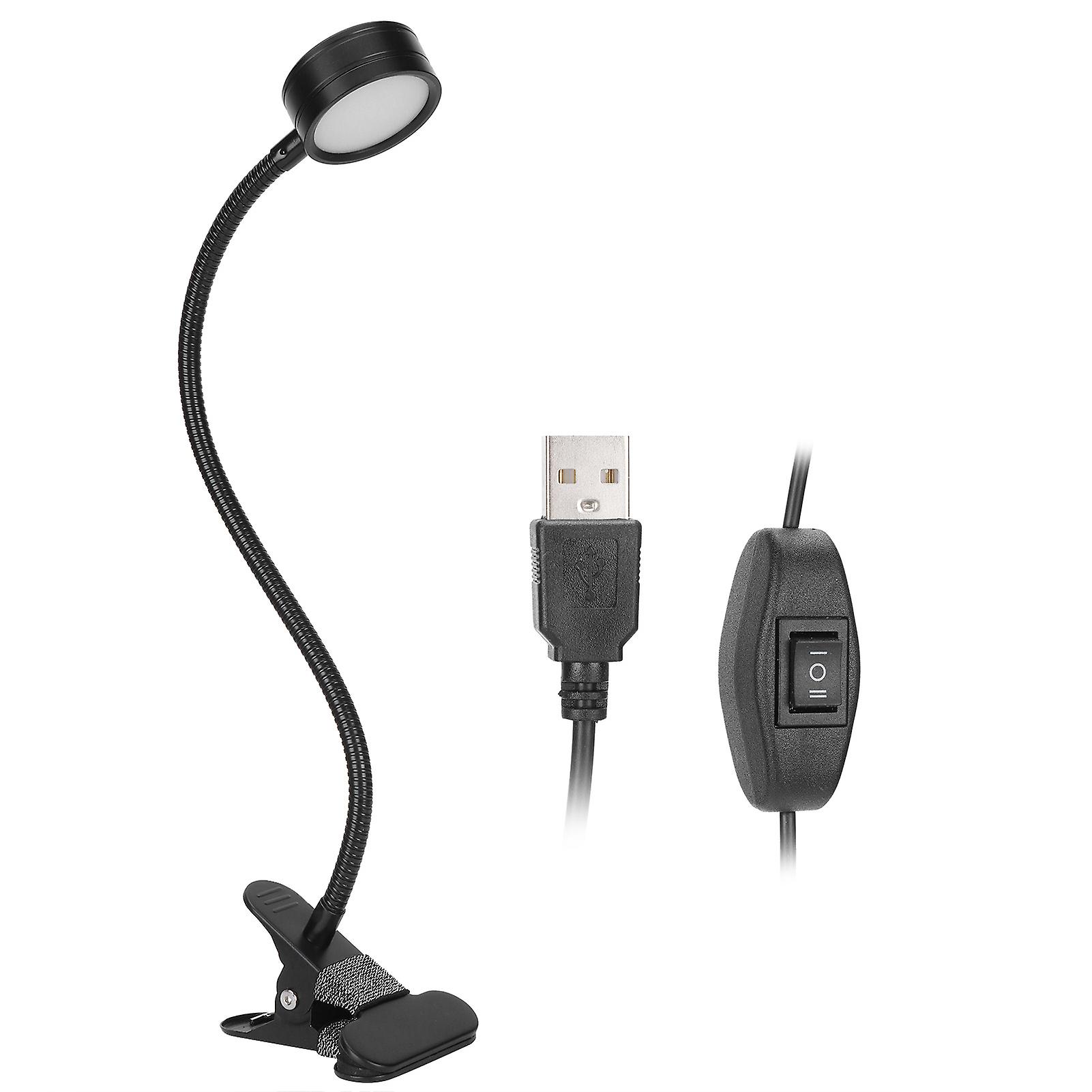 USB Desk Lamp 360° Angle Adjustable Clip On Gooseneck Reading Light for Office Bedroom