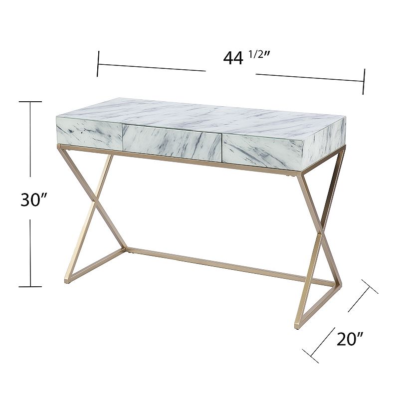 Southern Enterprises Kambleine Faux Marble Writing Desk