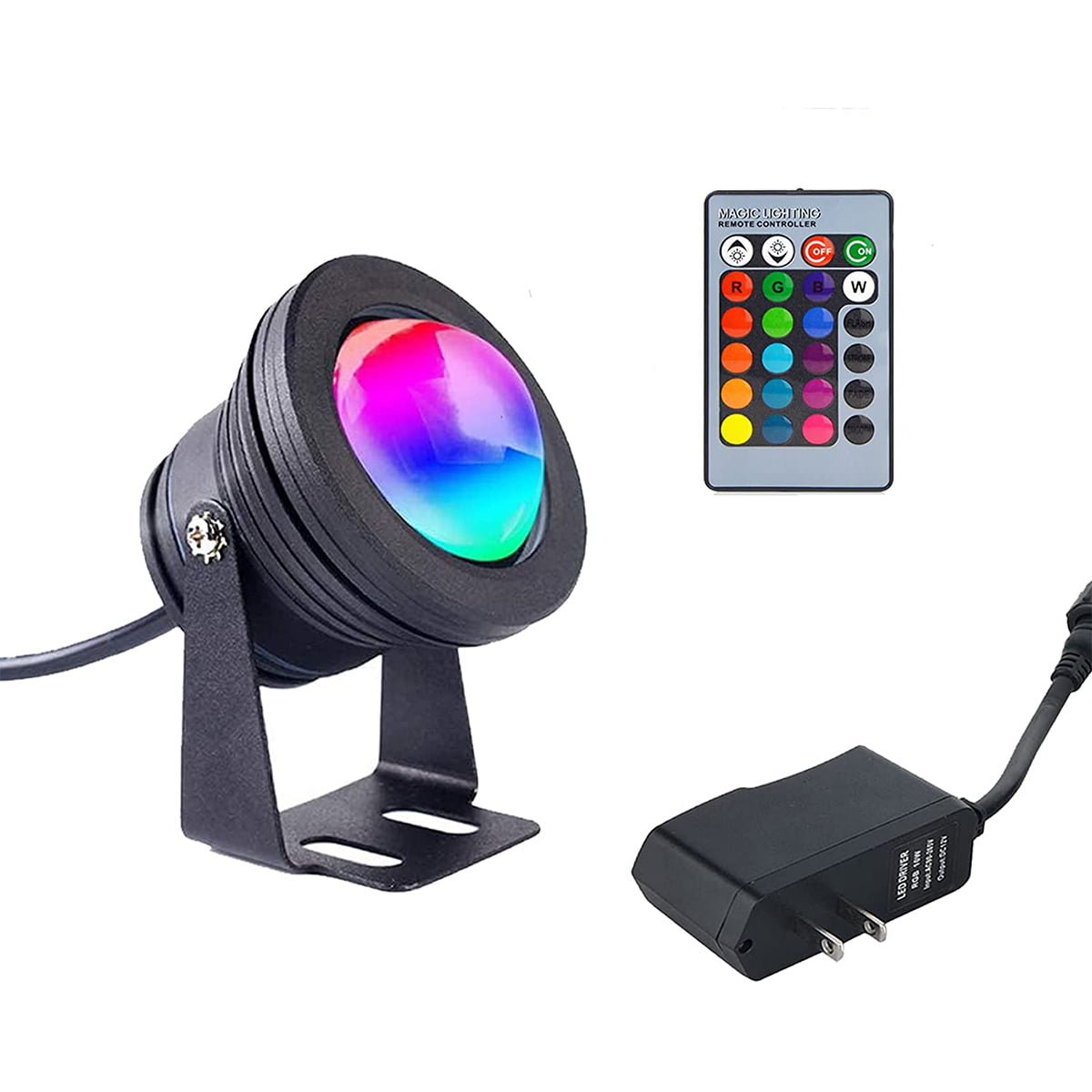 RC RGB Flood Light 16 Colors Landscape Flood Light 180° Color Changing LED Spotlight