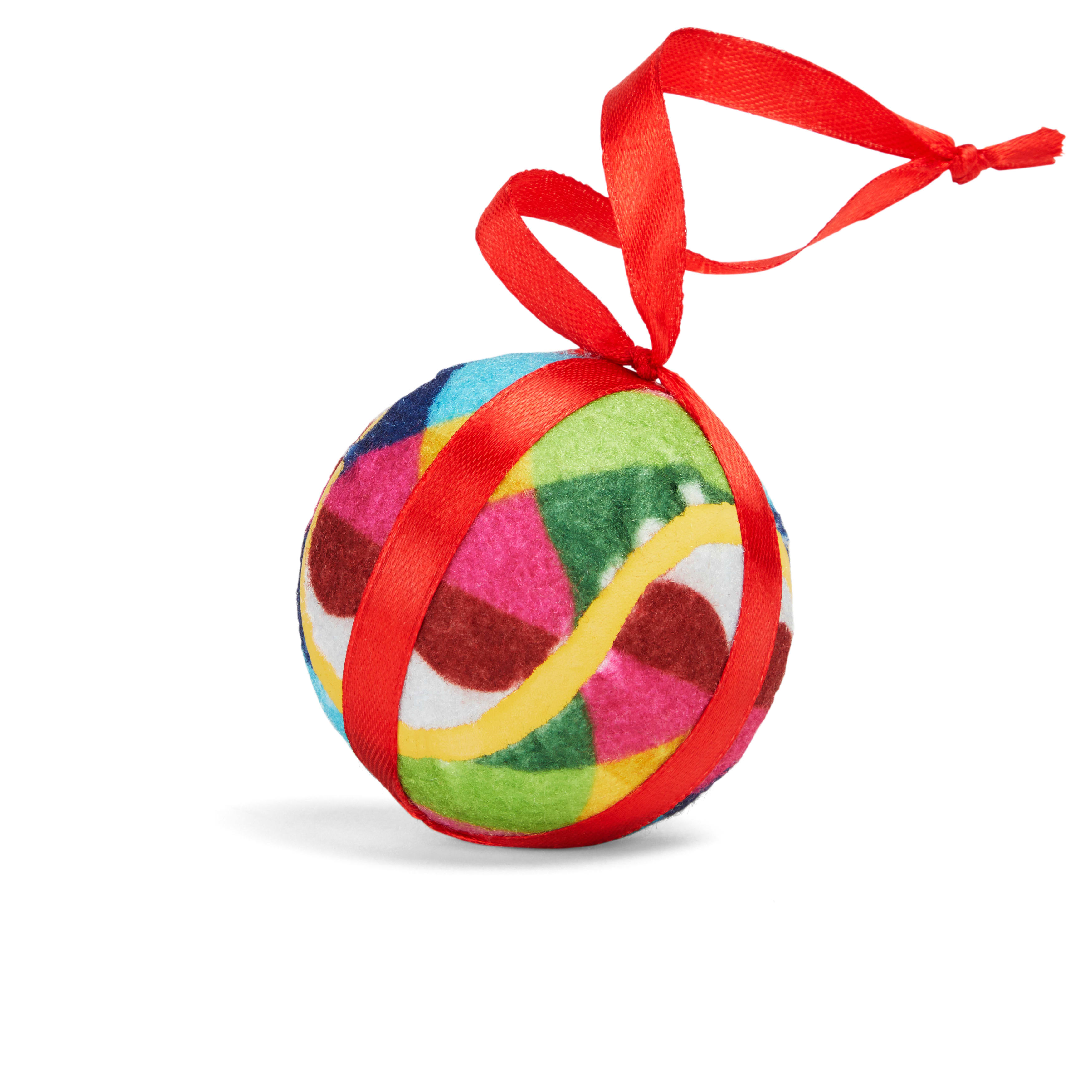 MORE AND MERRIER Ornament Heart Tennis Ball Dog Toy， Small