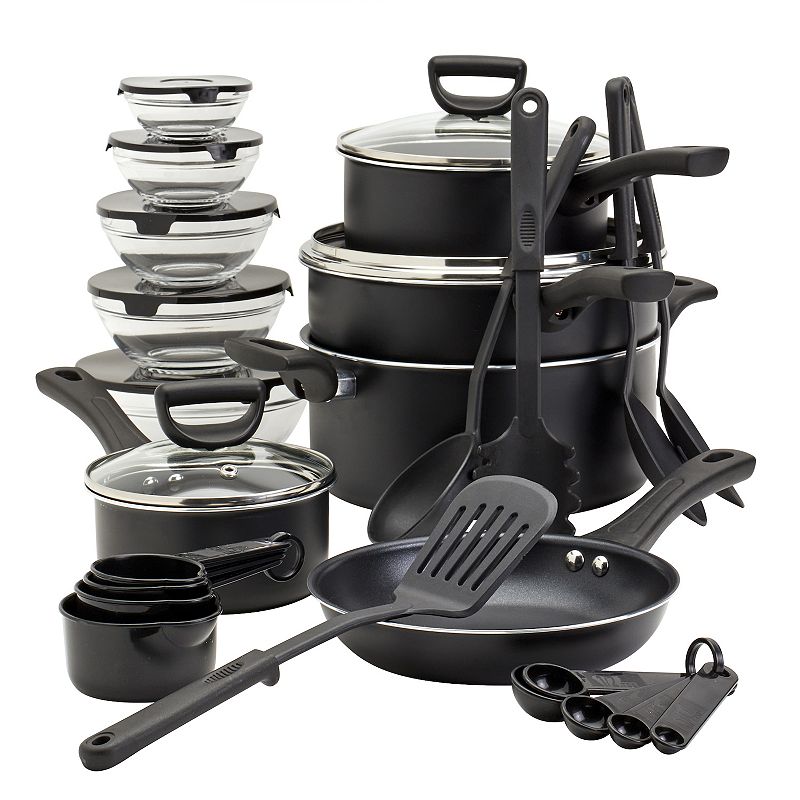 Basic Essentials 32-pc. Nonstick Aluminum Cookware Set