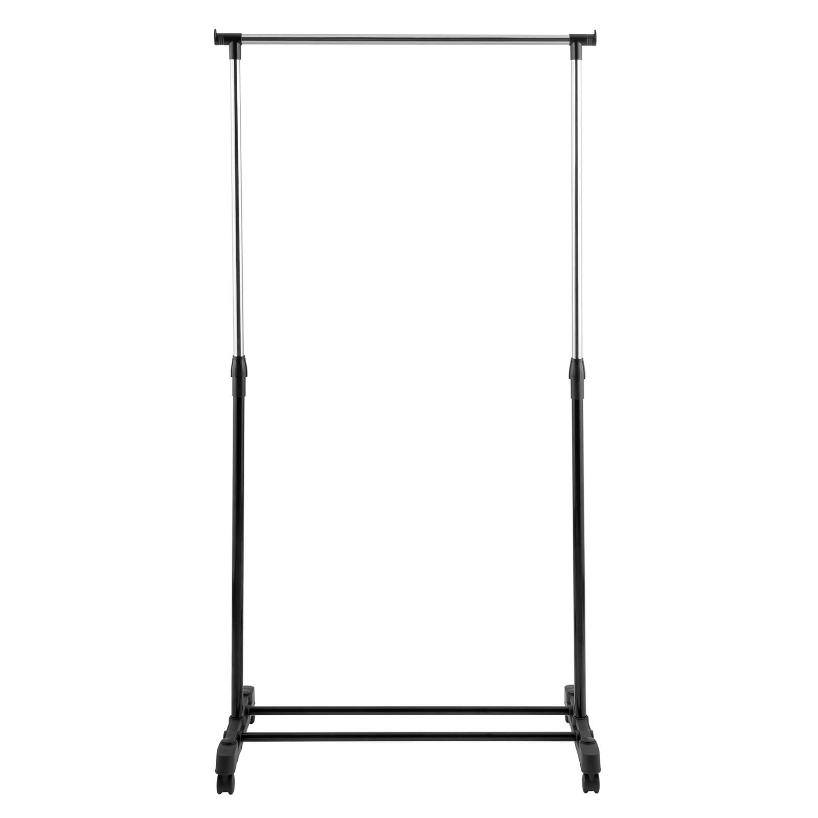 Ktaxon Adjustable Rolling Garment Rack Single Hanging Bar Clothes Hanger