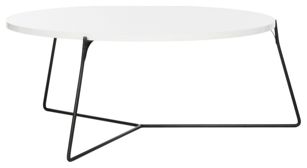 Emma Retro Mid Century Lacquer Coffee Table Lacquer White/ Black   Modern   Coffee Tables   by Virgil Stanis Design  Houzz