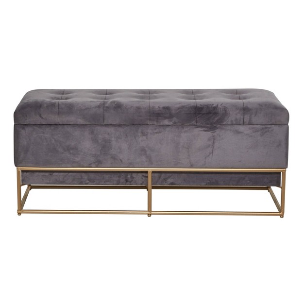 Glam Metal Storage Bench Gray Olivia amp May