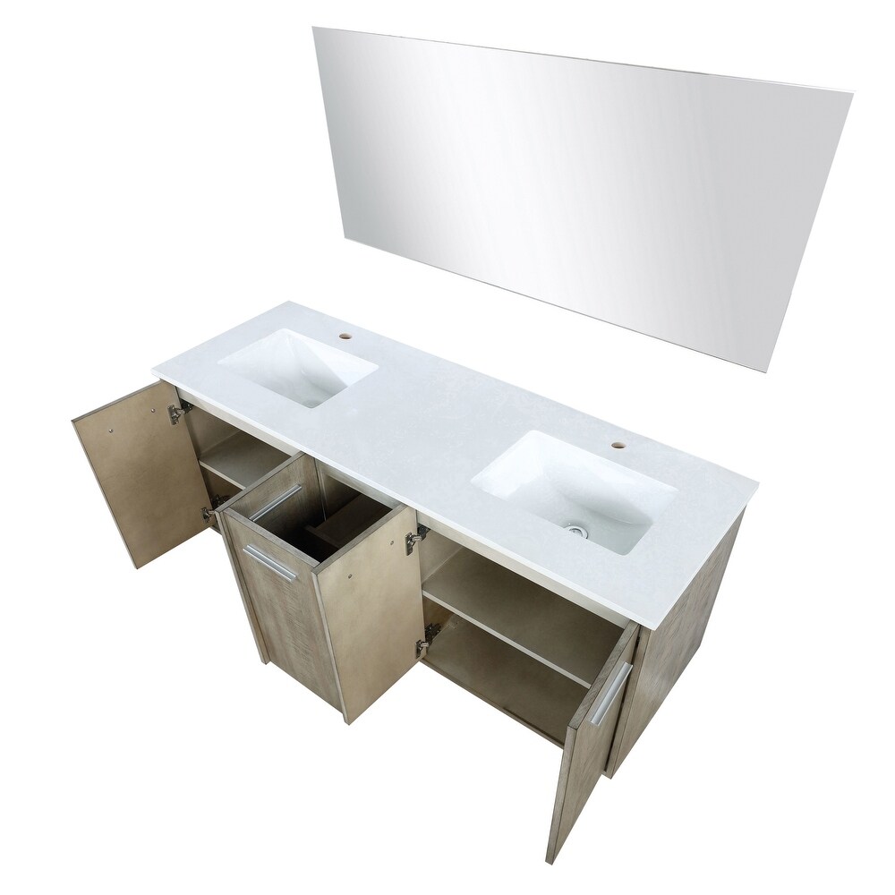 Fairbanks 24 in W x 20 in D Rustic Acacia Bath Vanity  Cultured Marble Top and 18 in Mirror