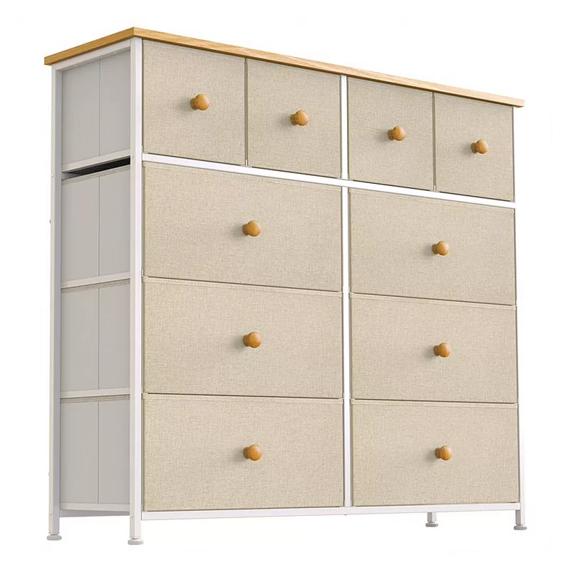 Reahome Drawer Steel Frame Bedroom Storage Organizer Chest Dresser