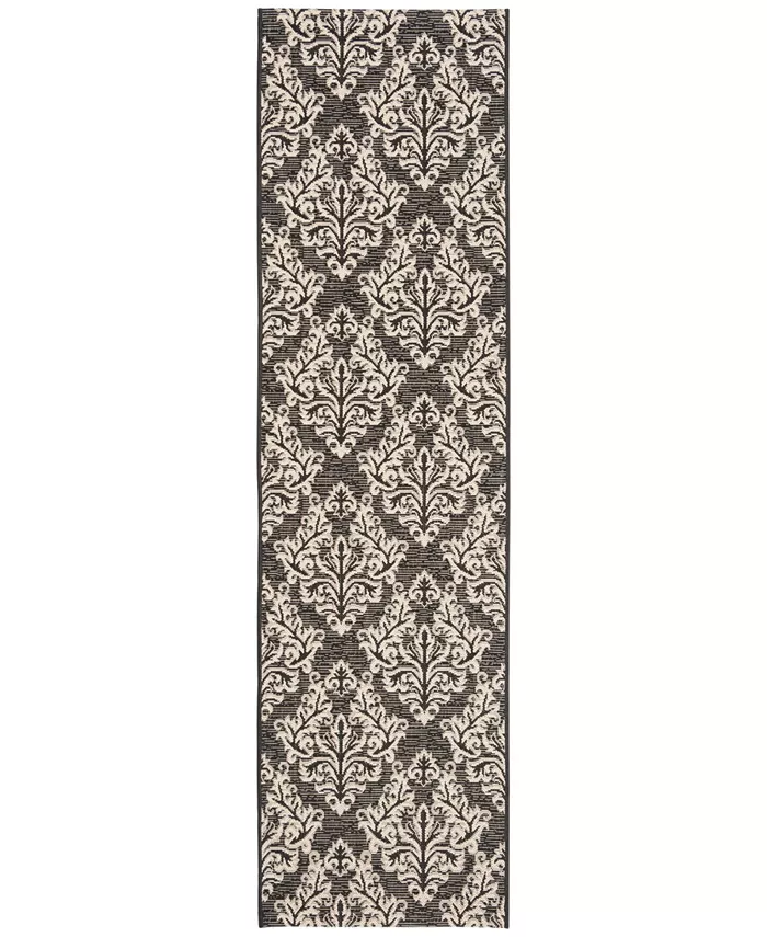 Safavieh Courtyard CY6930 Black and Creme 2'3 x 8' Runner Outdoor Area Rug