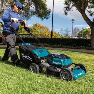 Makita 18-Volt X2 (36V) LXT Cordless 21 in. Self-Propelled Commercial Lawn Mower Kit (4 Batteries 5.0Ah)  Bonus String Trimmer XML08PT1-XRU02Z