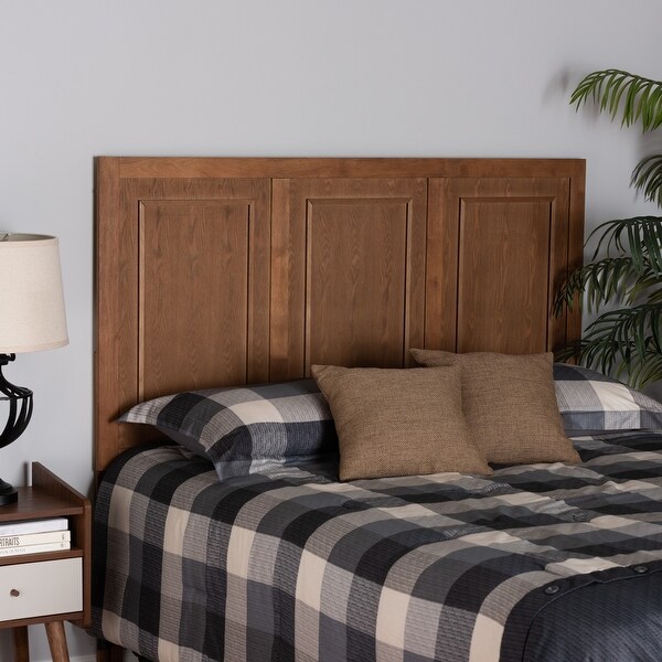 Giordano Classic and Traditional Ash Walnut Finished Wood Headboard - - 36620997