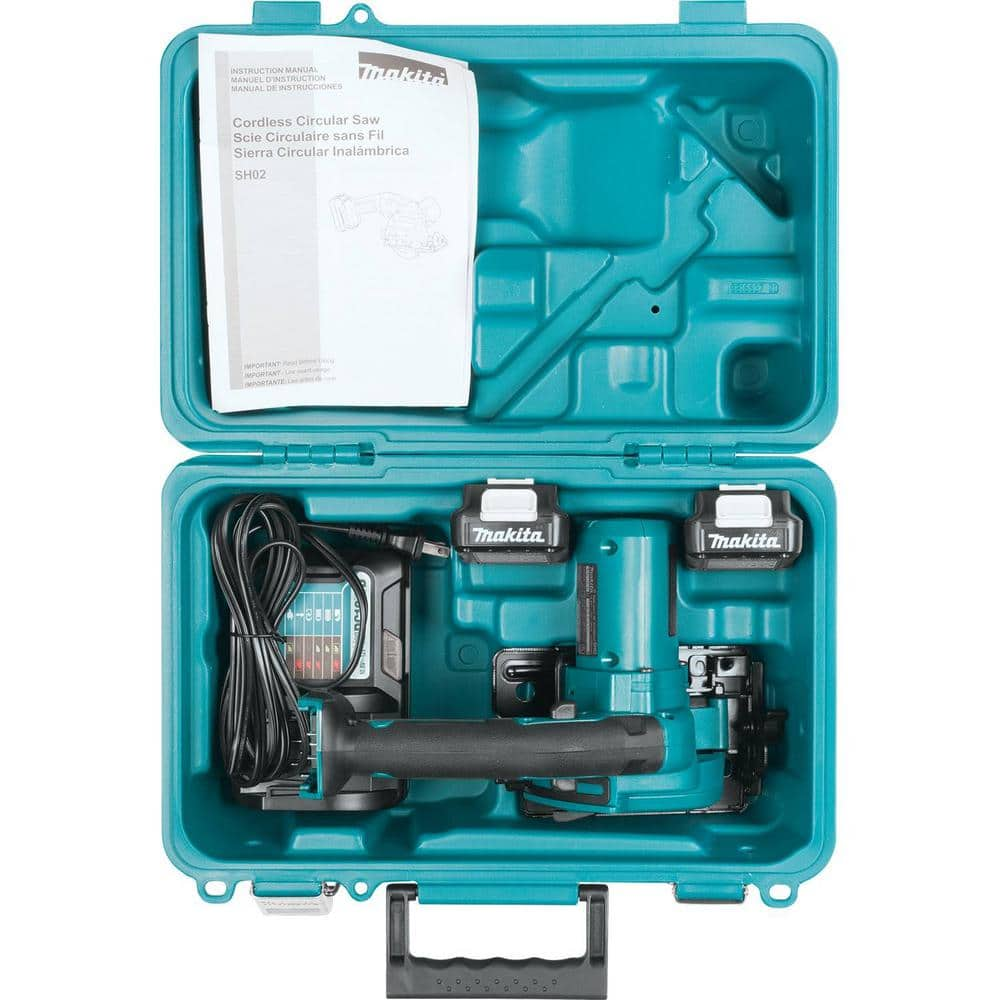 Makita 12V max CXT Lithium-Ion Cordless 3-3/8 in. Circular Saw Kit, Case (2.0Ah) SH02R1