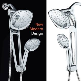 Hotel Spa 27-spray 7.5 in. High PressureDual Shower Head and Handheld Shower Head in Chrome 9784