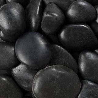 Rain Forest 2 in. to 3 in. 2200 lb. Large Black Grade A Polished Pebbles Super Sack RFBRPA3-2200-SS