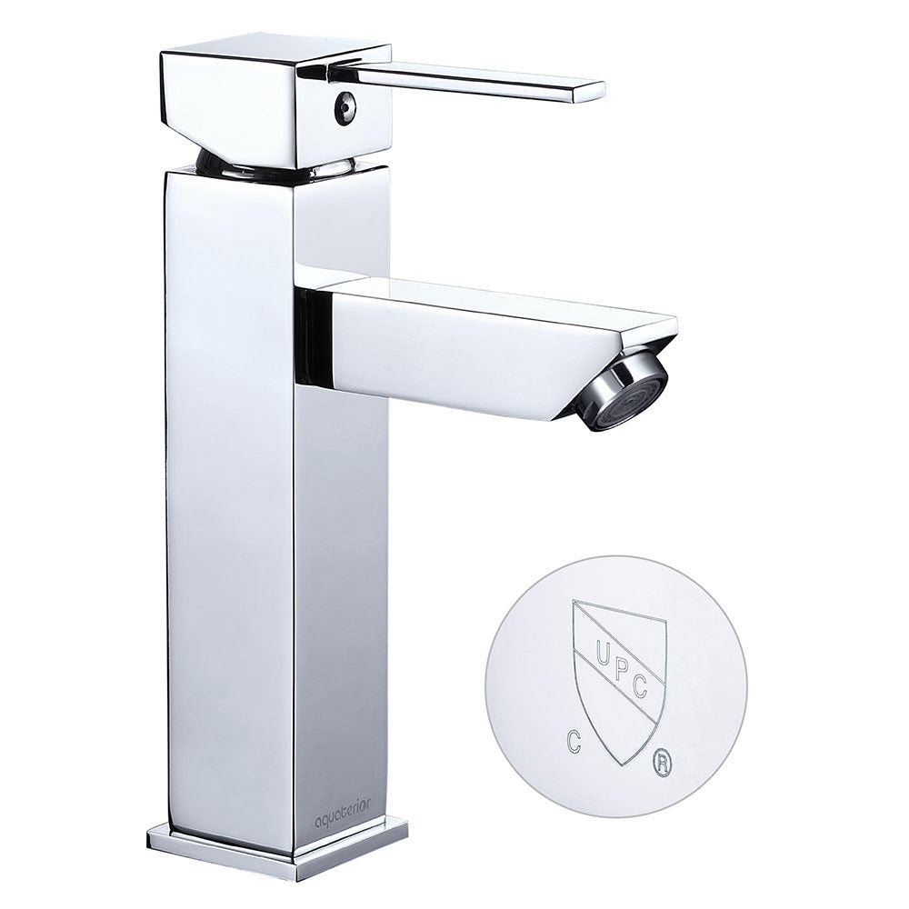 Aquaterior Bathroom Faucet Single Hole 1-Handle Cold & Hot 8