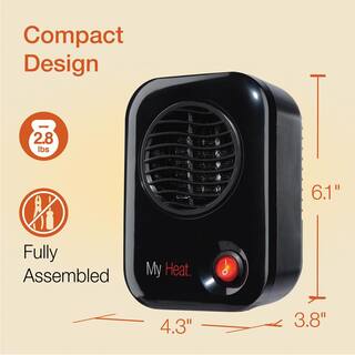 Lasko MyHeat 200-Watt Electric Portable Personal Space Heater Black 100