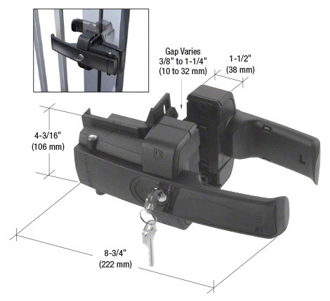 CRL ZL3BL Black Magnetic Lokk Latch  174Gate Loc...