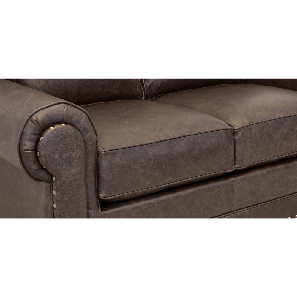 Made in USA Raval Top Grain Leather Sofa Bed and Loveseat Set