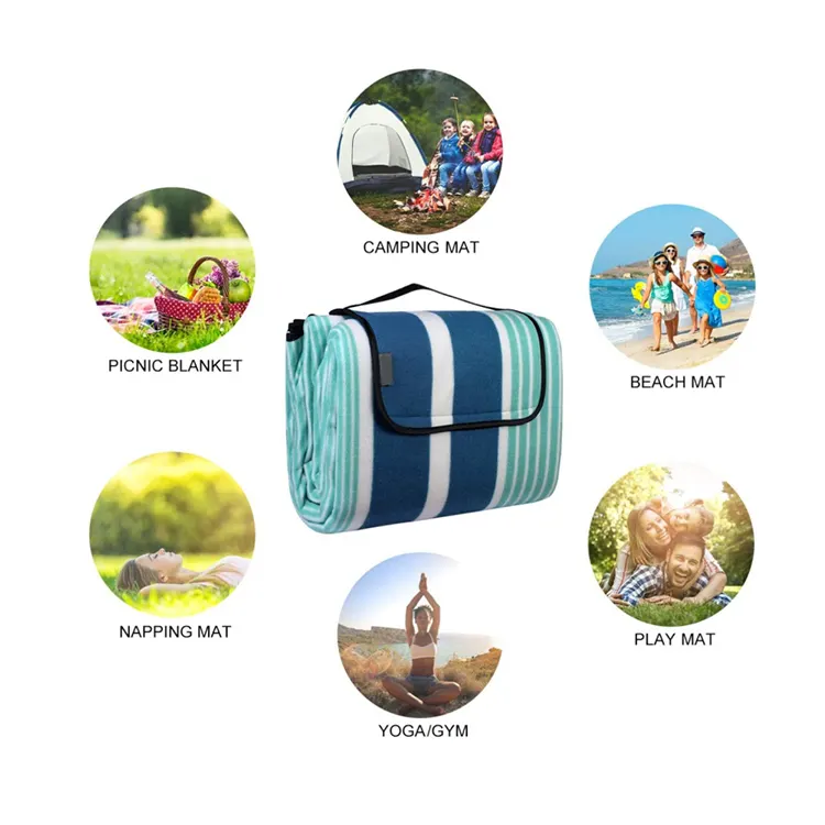 China wholesale custom printed water resistant ecofriendly recycled beach camping picnic portable luxury picnic blanket